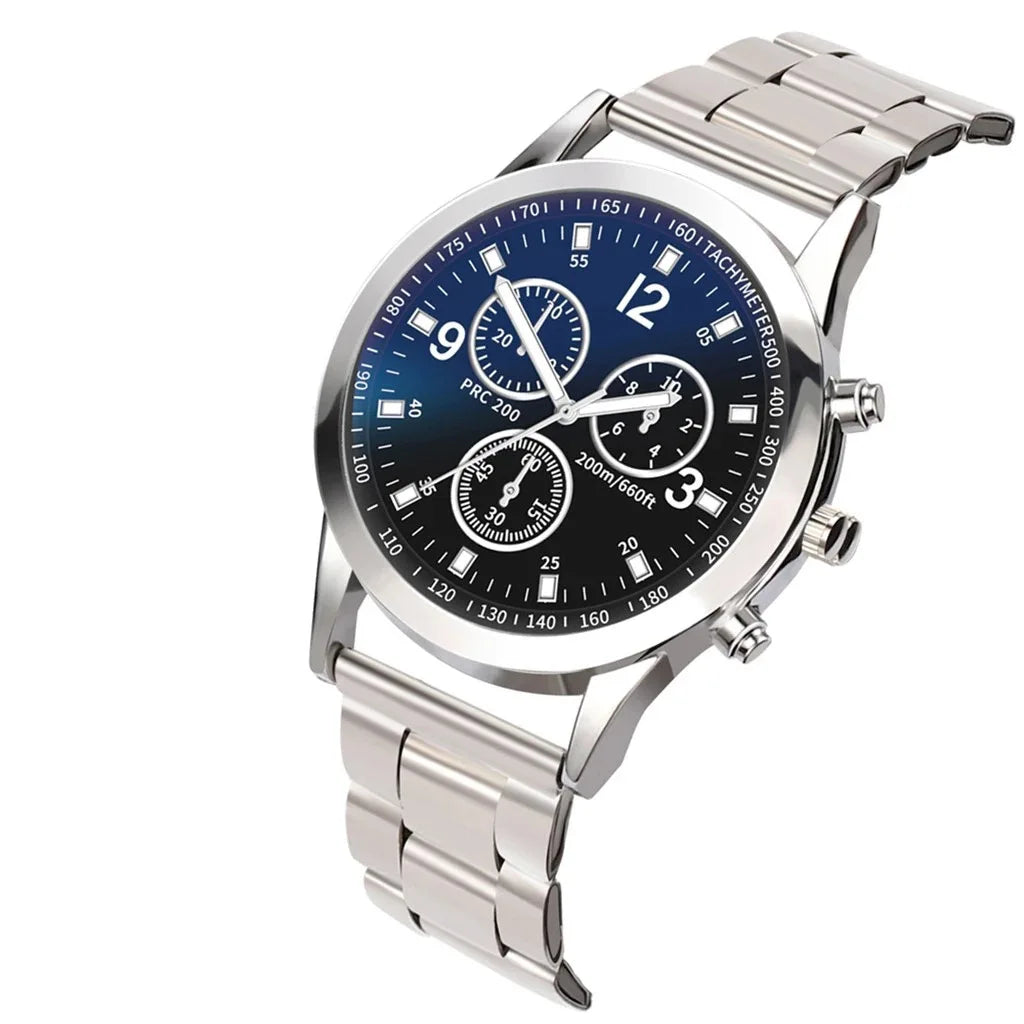 Reloj Nuevo para Hombre, Reloj de Lujo con Correa, Reloj Redondo de Moda con Blu-ray y Números Romanos para Hombre, Relojes para Hombre