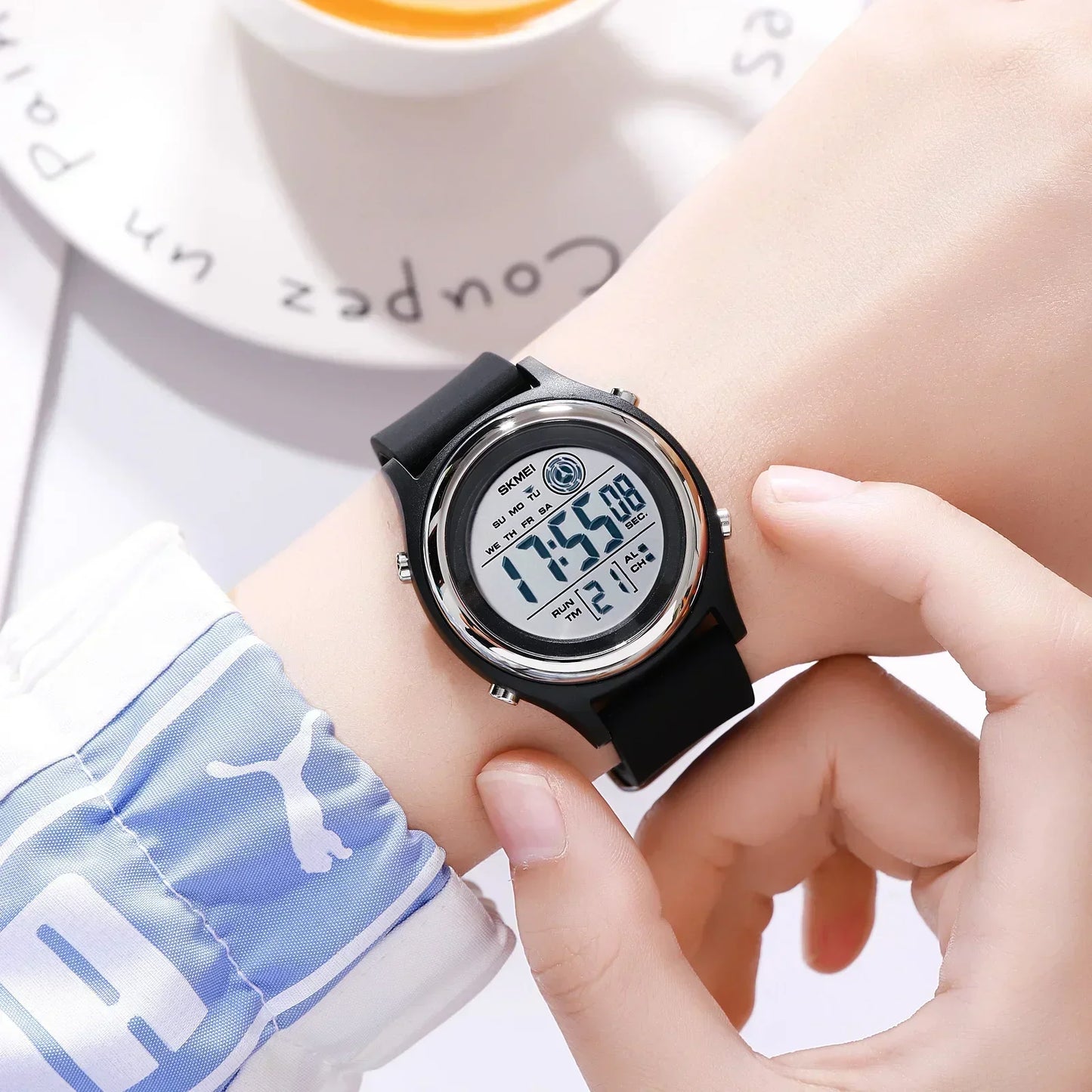 Reloj SKMEI 2024 para Mujer, Cronómetro, Reloj de Pulsera de Dama, Resistente al Agua hasta 50 m, Resistente a los Choques, Reloj Mujer, Pantalla con Luz de Fondo, Cuenta Regresiva, Reloj Digital.