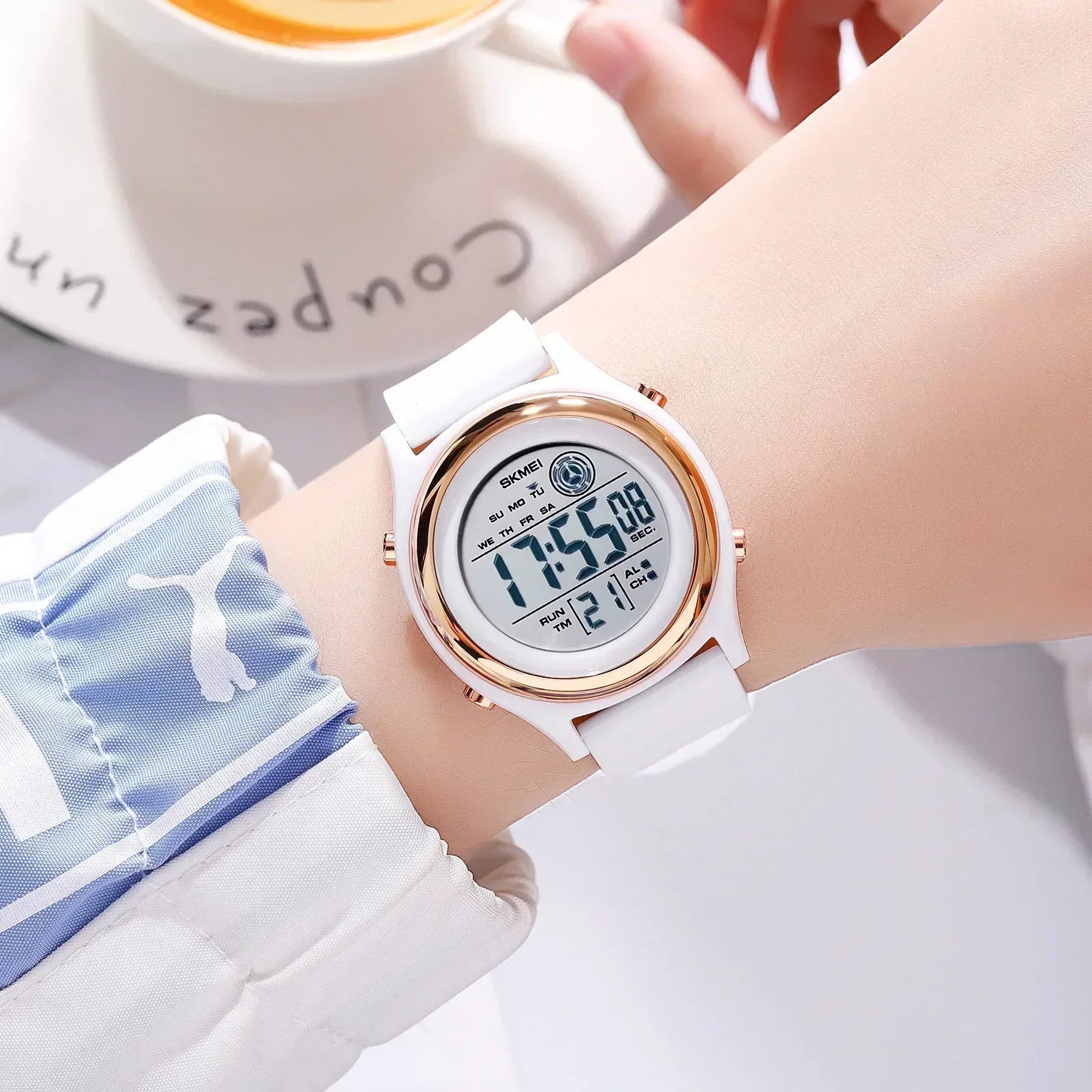 Reloj SKMEI 2024 para Mujer, Cronómetro, Reloj de Pulsera de Dama, Resistente al Agua hasta 50 m, Resistente a los Choques, Reloj Mujer, Pantalla con Luz de Fondo, Cuenta Regresiva, Reloj Digital.