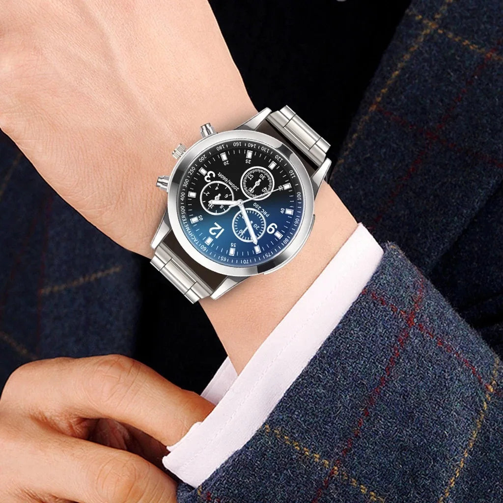 Reloj Nuevo para Hombre, Reloj de Lujo con Correa, Reloj Redondo de Moda con Blu-ray y Números Romanos para Hombre, Relojes para Hombre