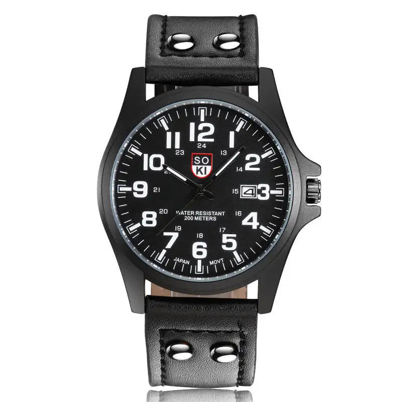 Reloj Deportivo Casual para Hombres, Reloj de Pulsera de Cuarzo con Correa de Cuero, Reloj Masculino de Moda con Calendario para Exteriores, Reloj Hombre.